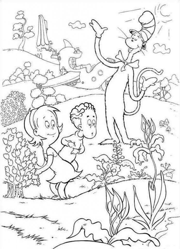 Coloriage Le Chat Chapeauté 1
