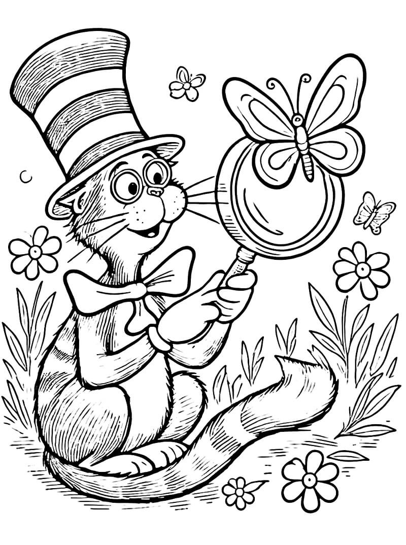 Coloriage Le Chat Chapeauté Imprimable
