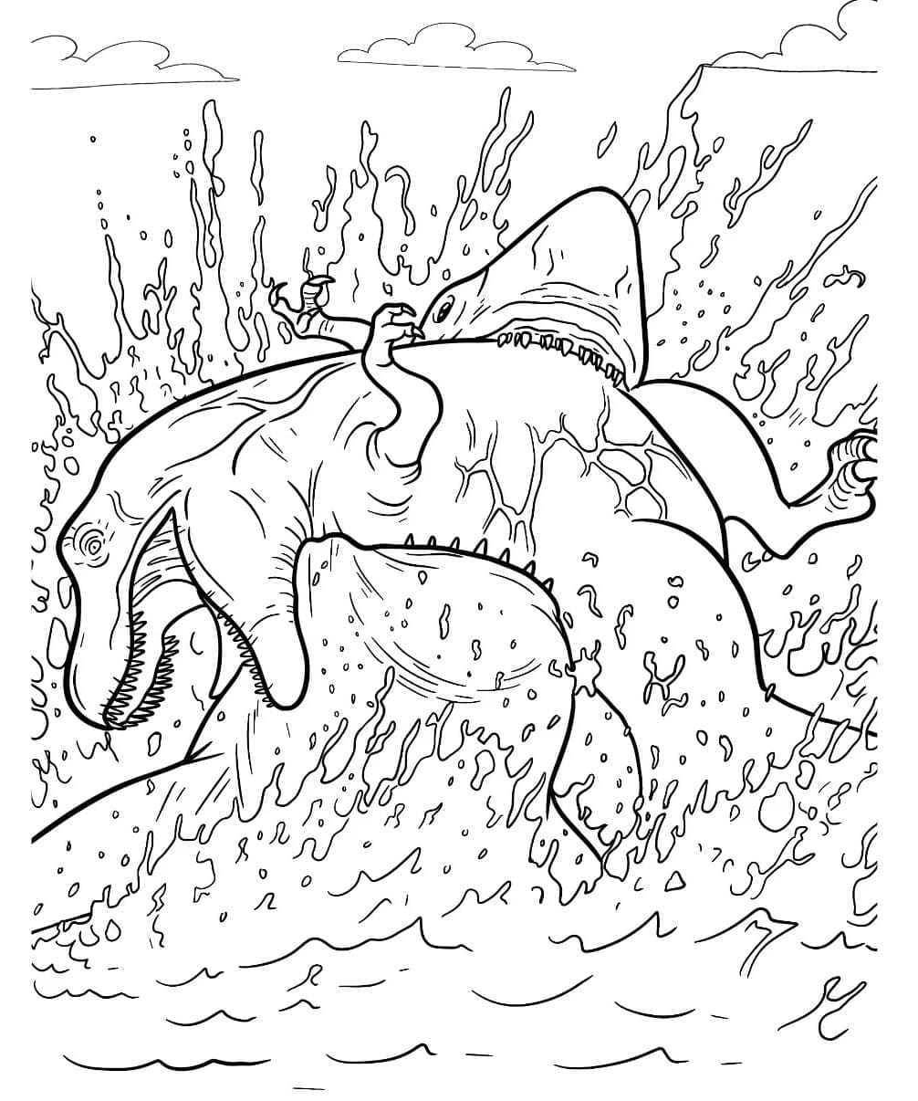 Coloriage Mégalodon Gratuit