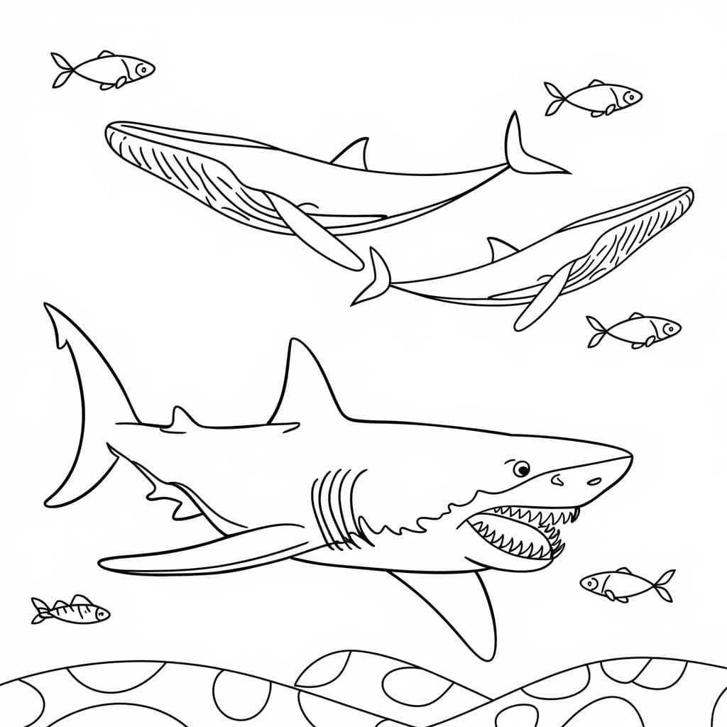 Coloriage Mégalodon Imprimable Gratuit Pour Enfants