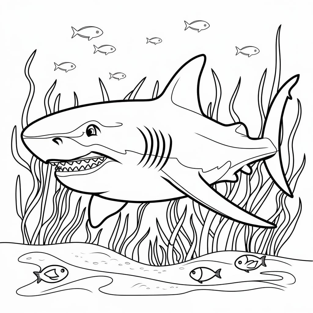 Coloriage Mégalodon Pour Enfants