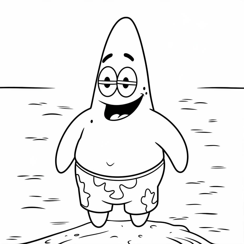 Coloriage Patrick Étoile Bob l'éponge