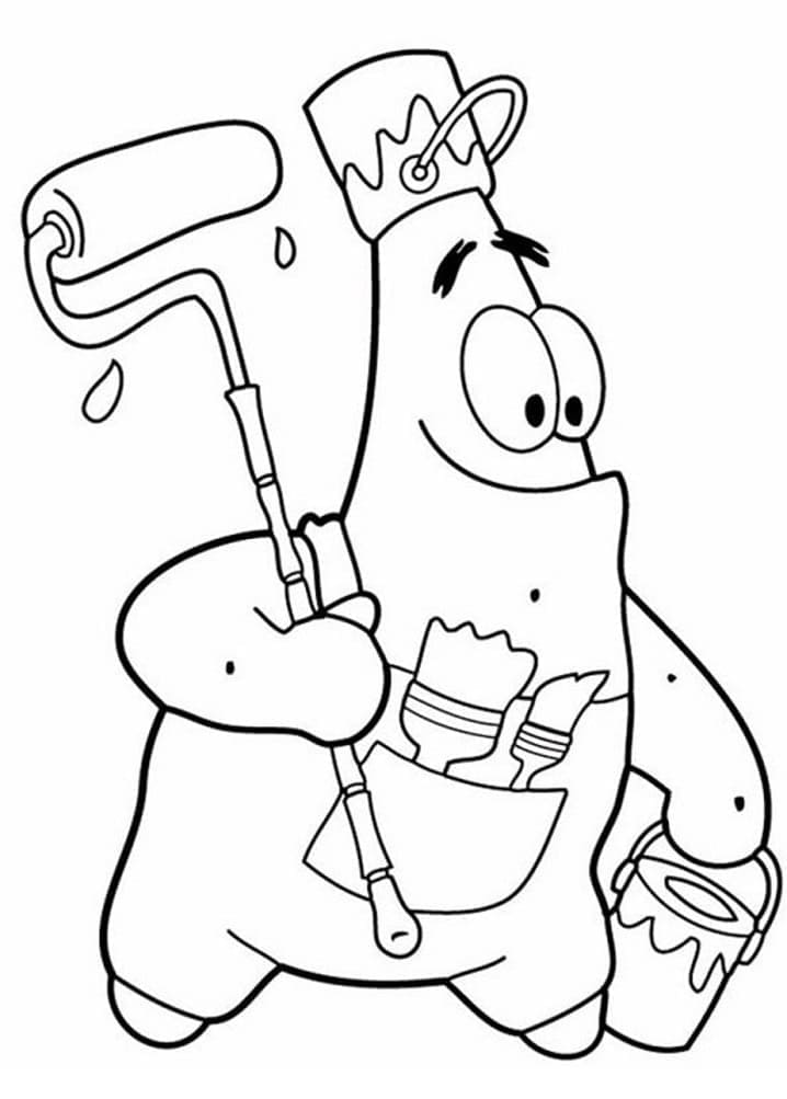 Coloriage Patrick Étoile Pour les Enfants de 1 An