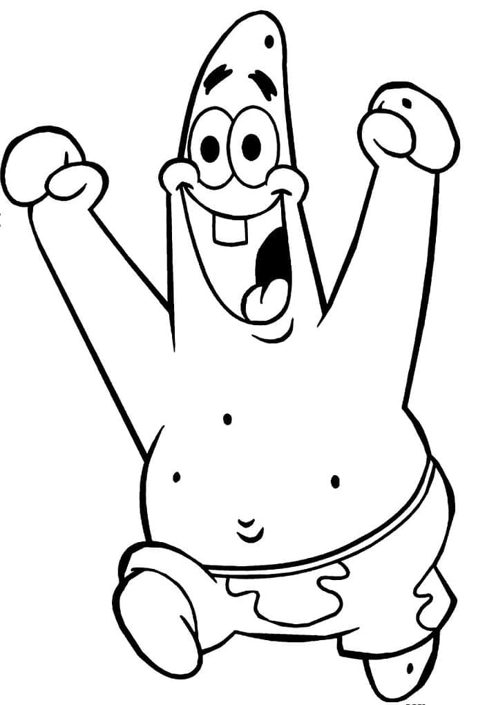 Coloriage Patrick Étoile Pour les Enfants de 6 Ans