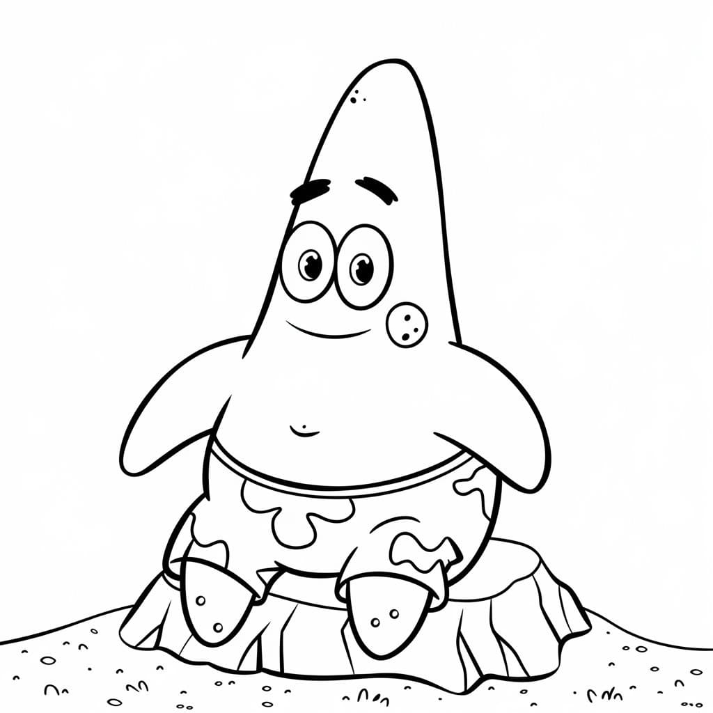 Coloriage Patrick Étoile Souriant