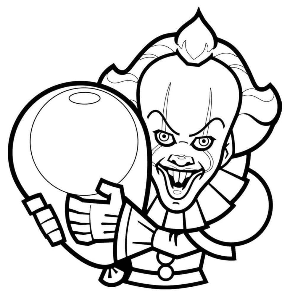 Coloriage Pennywise avec Ballon