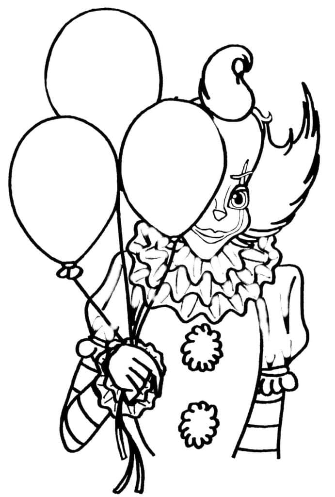 Coloriage Pennywise avec des ballons