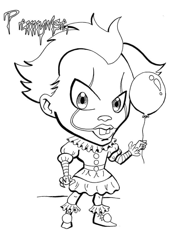 Coloriage Pennywise et Ballon