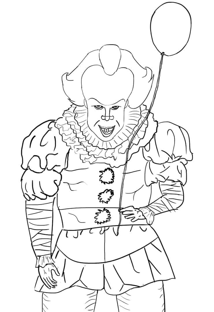 Coloriage Pennywise et un Ballon