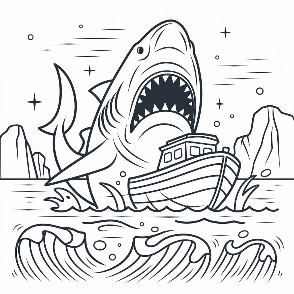Coloriage Requin mégalodon