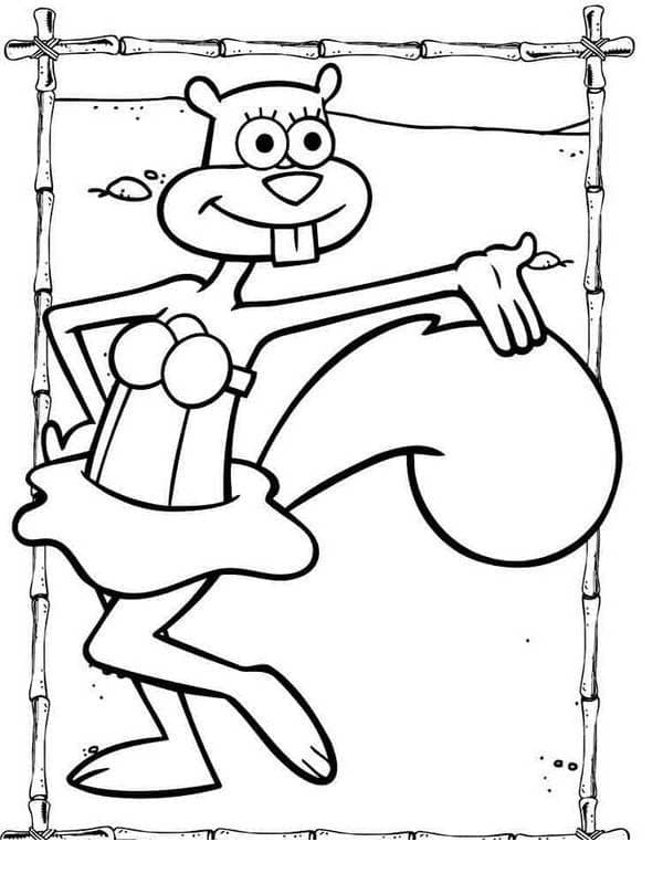 Coloriage Sandy Ecureuil Heureuse