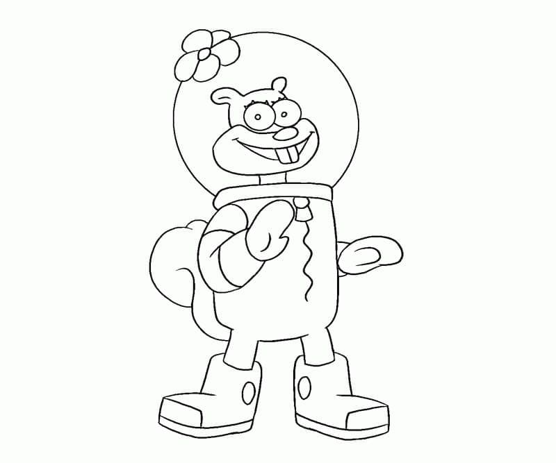 Coloriage Sandy Ecureuil Joyeuse