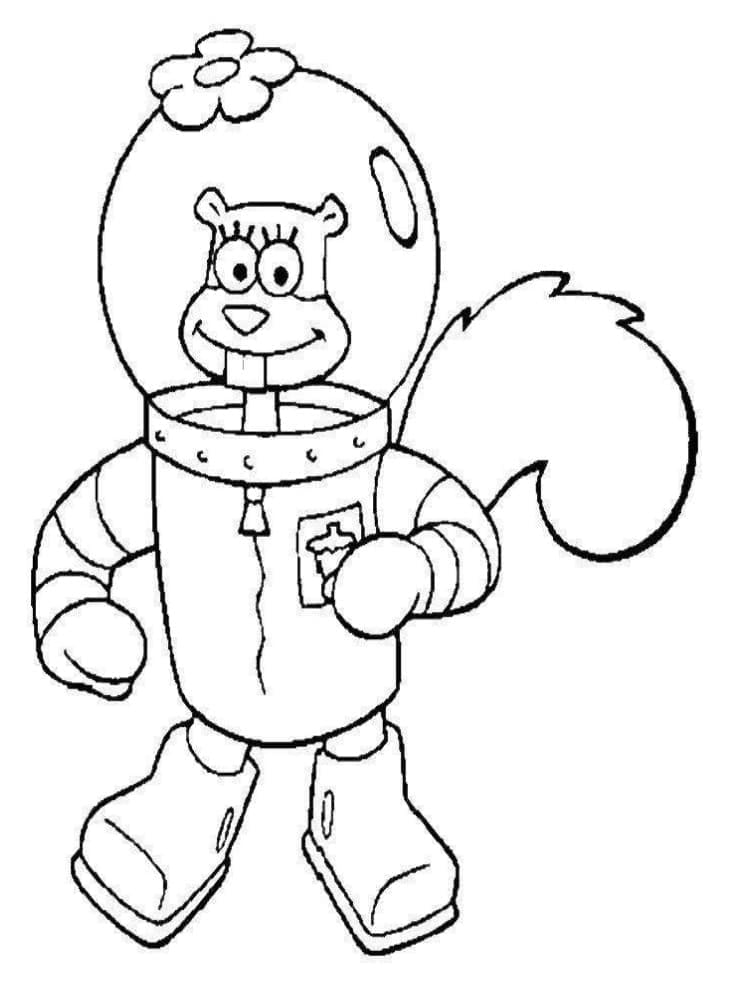 Coloriage Sandy Ecureuil Sympathique