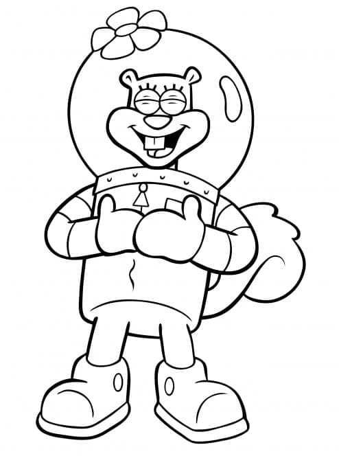 Coloriage Sandy Ecureuil Très Mignonne