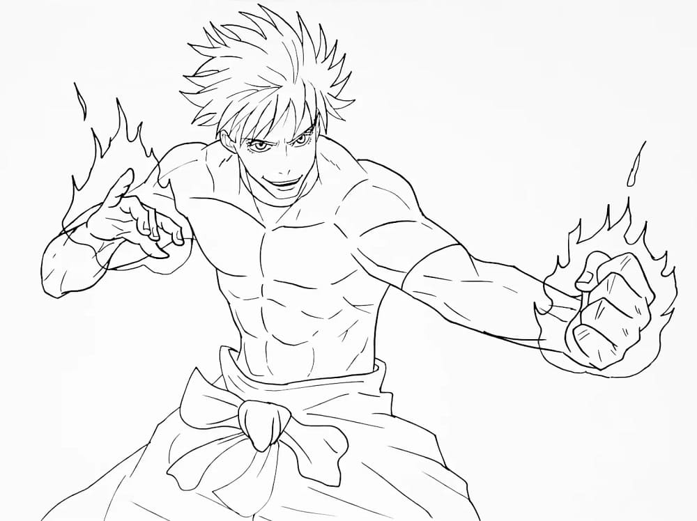 Coloriage Satoru Gojo Anime Jujutsu Kaisen