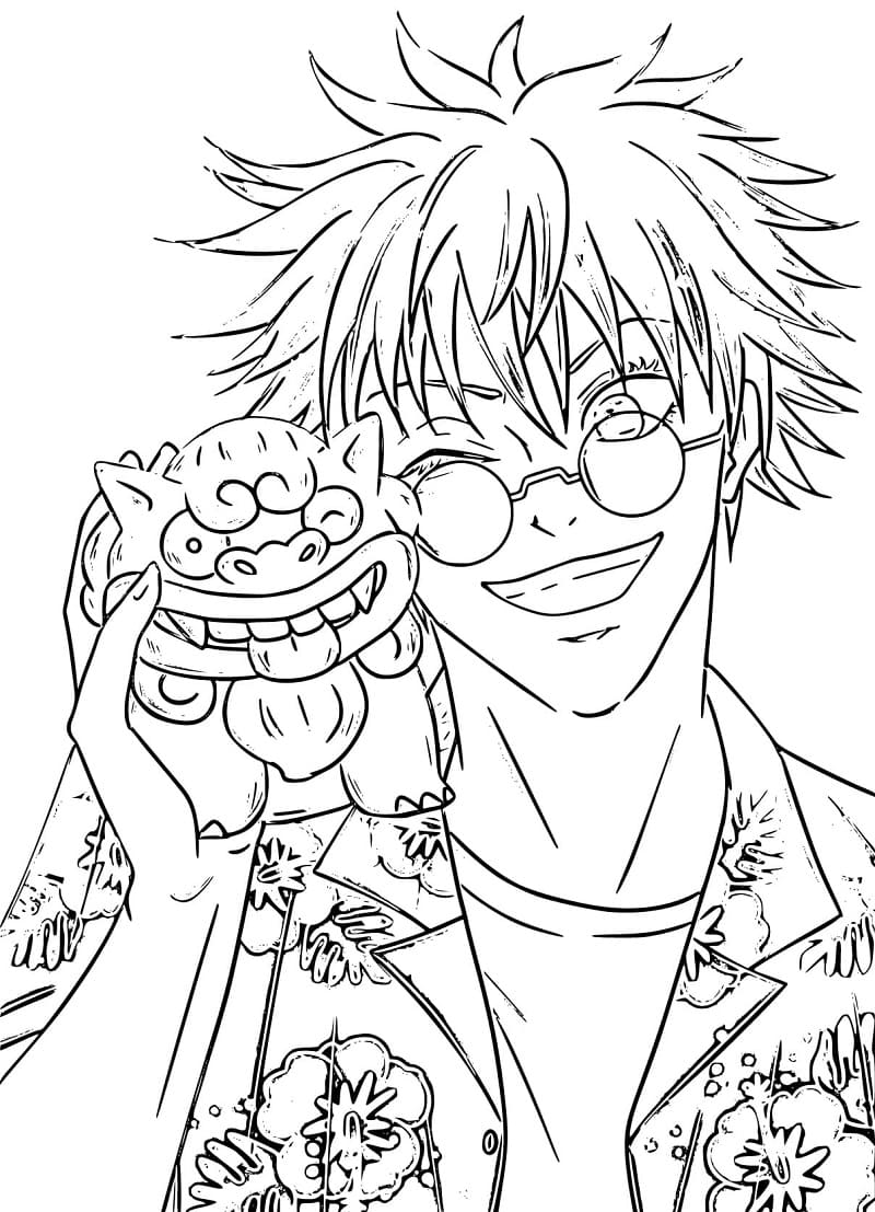 Coloriage Satoru Gojo Imprimable Pour les Enfants