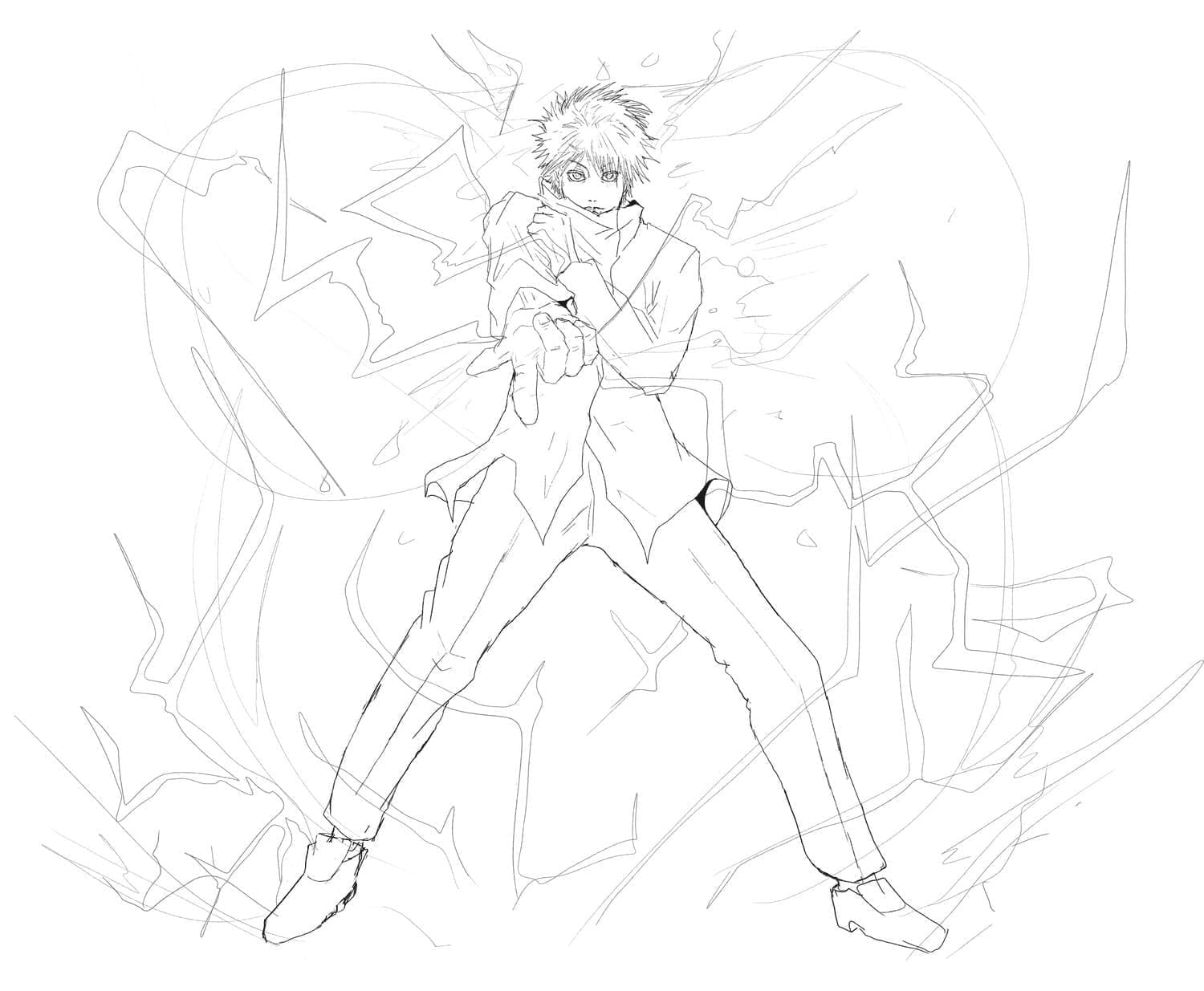 Coloriage Satoru Gojo Imprimable