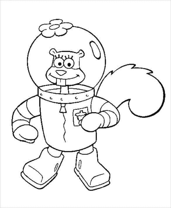 Coloriage Très Jolie Sandy Ecureuil