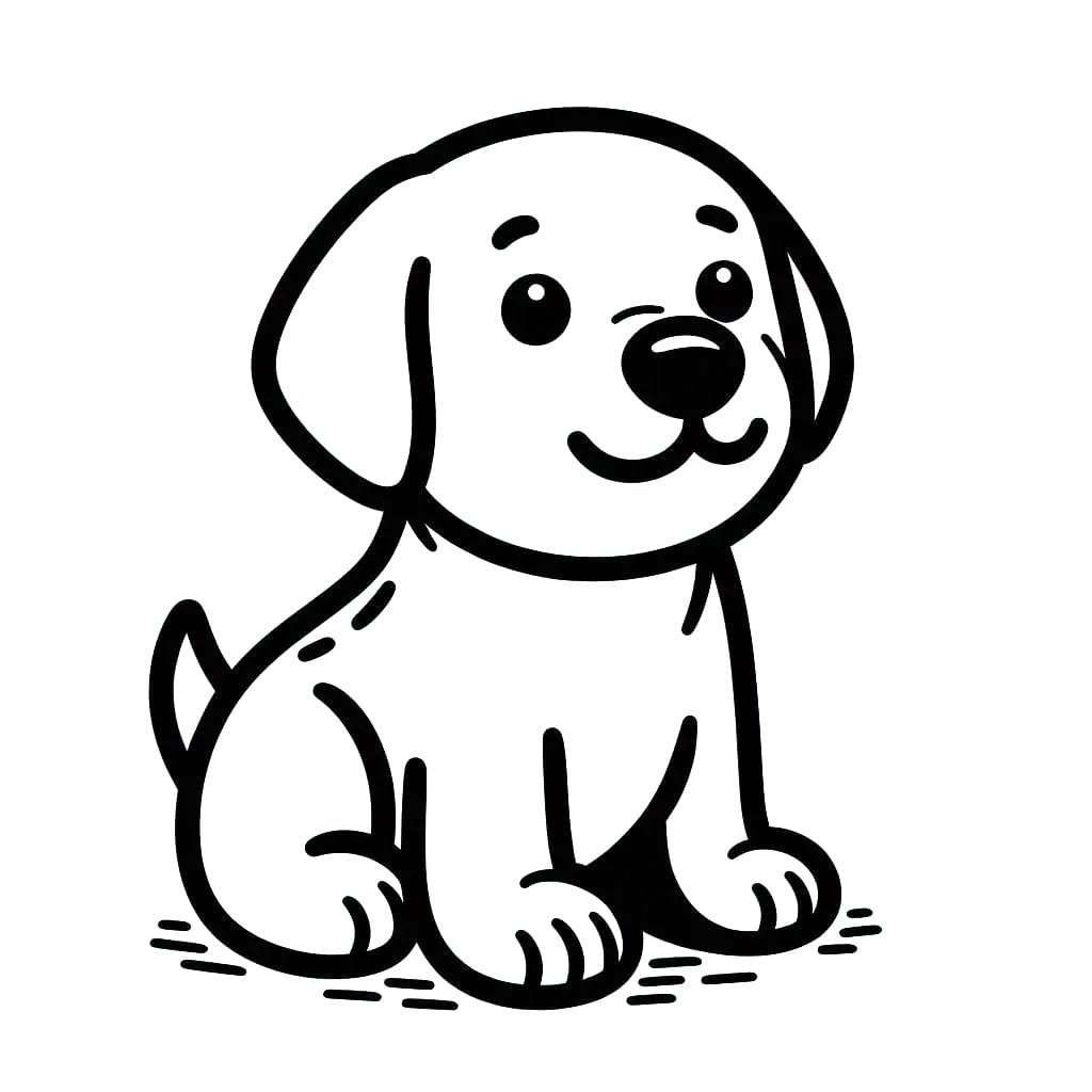 Coloriage Un Chien Labrador Mignon