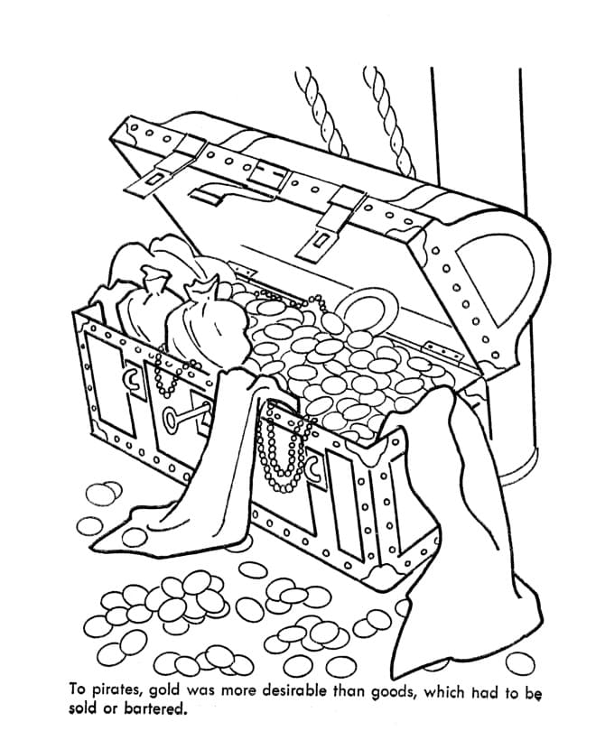 Coloriage Un Coffre au Trésor Incroyable