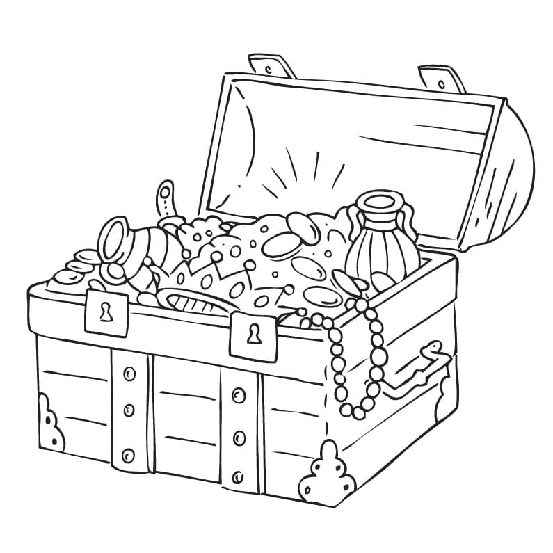 Coloriage Un Coffre au Trésor