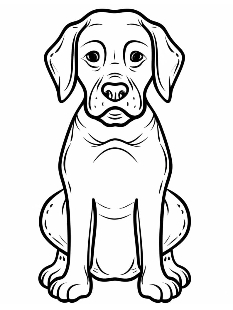 Coloriage Un Labrador Assis