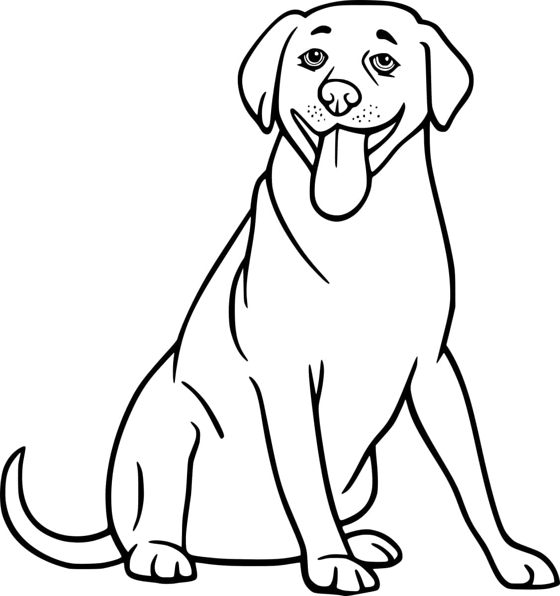 Coloriage Un labrador Heureux