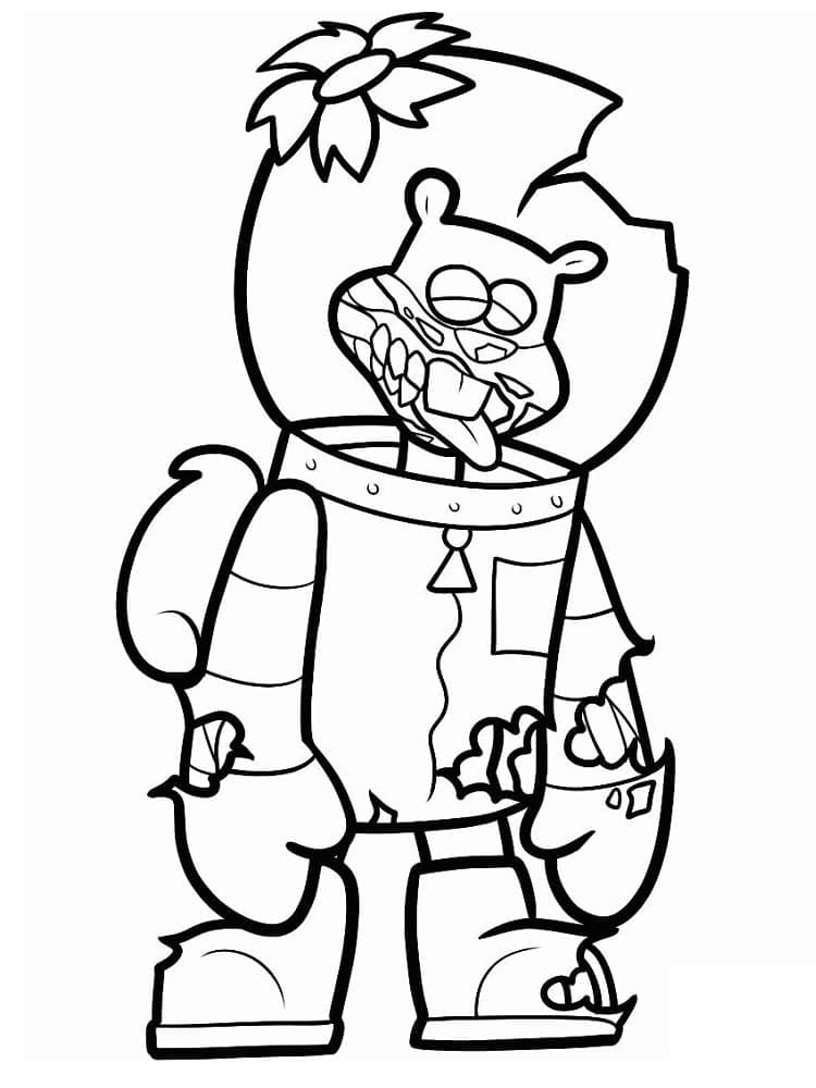 Coloriage Zombie Sandy Ecureuil