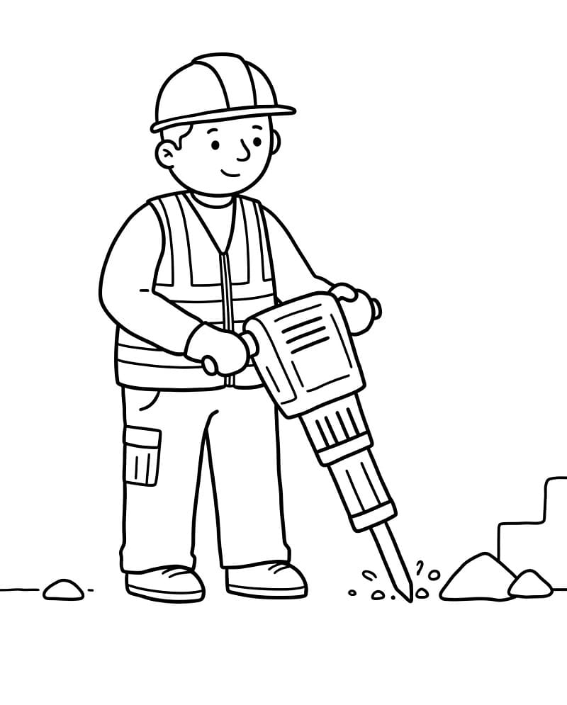 Coloriage Imprimable Gratuit Chantier Pour les Enfants