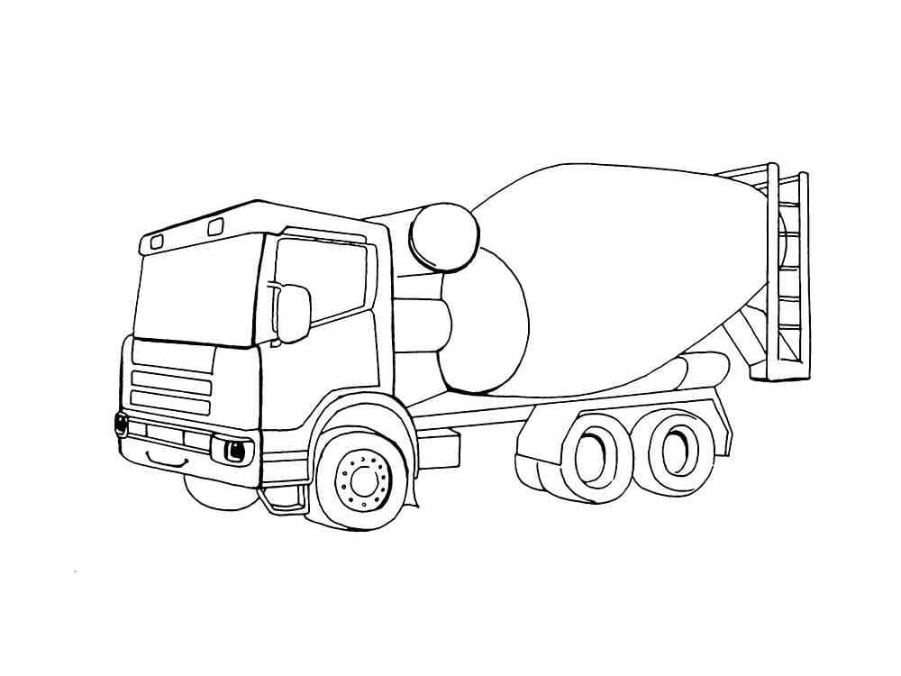 Coloriage Camion Toupie Pour les Enfants de 1 An