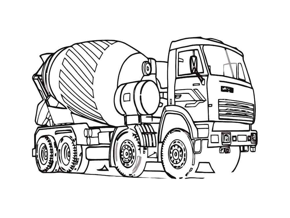 Coloriage Camion Toupie Pour les Enfants de 3 Ans