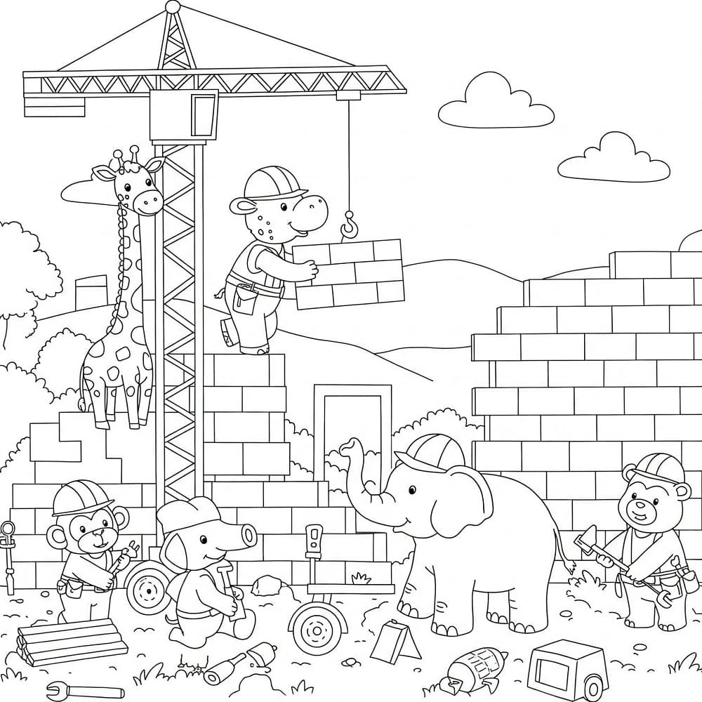 Coloriage Chantier