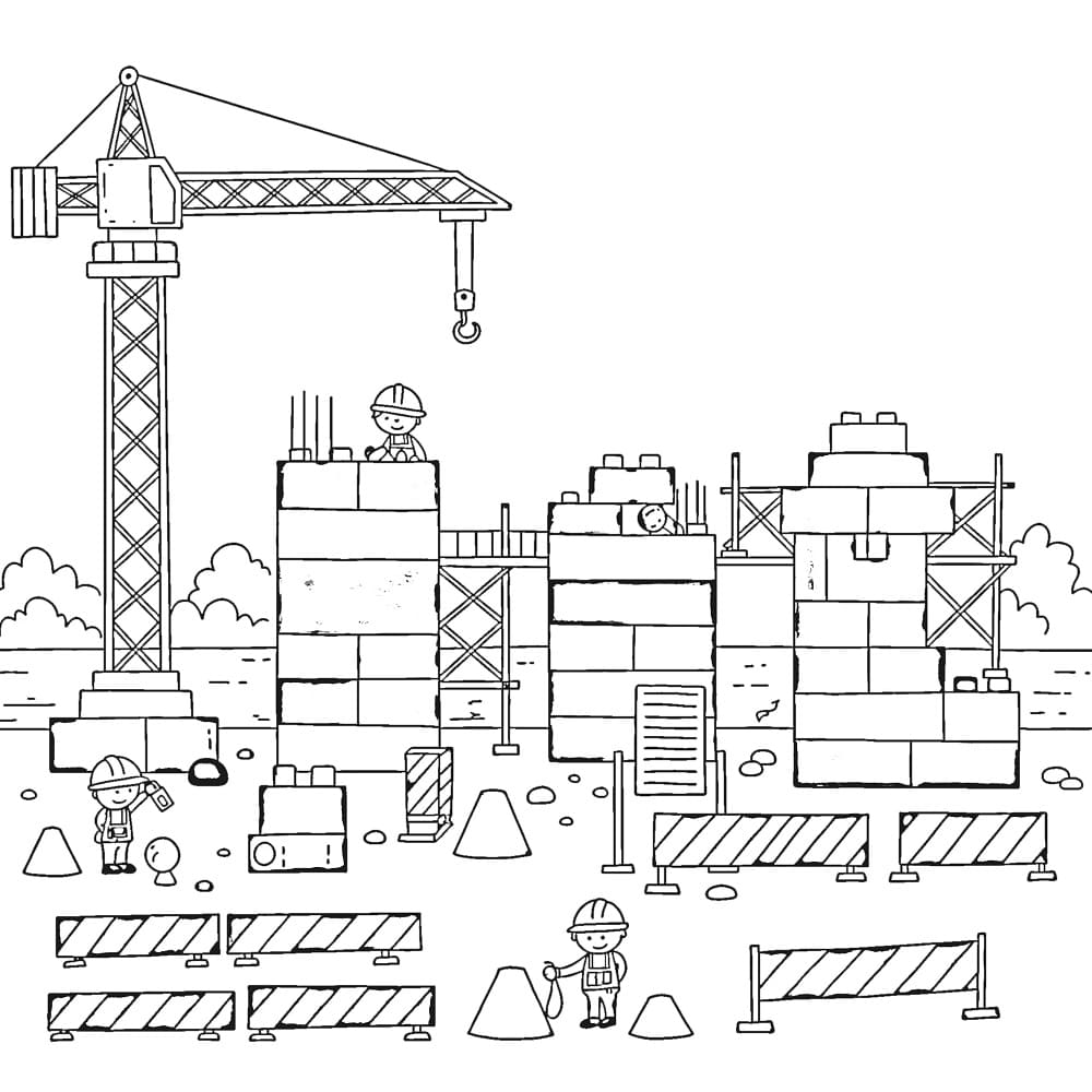 Coloriage Chantier Gratuit Pour les Enfants