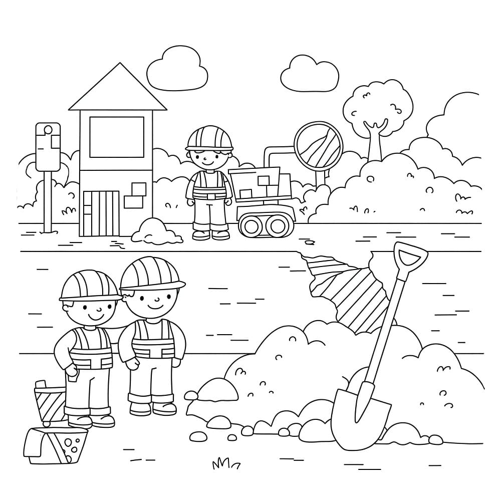 Coloriage Chantier Imprimable Pour les Enfants