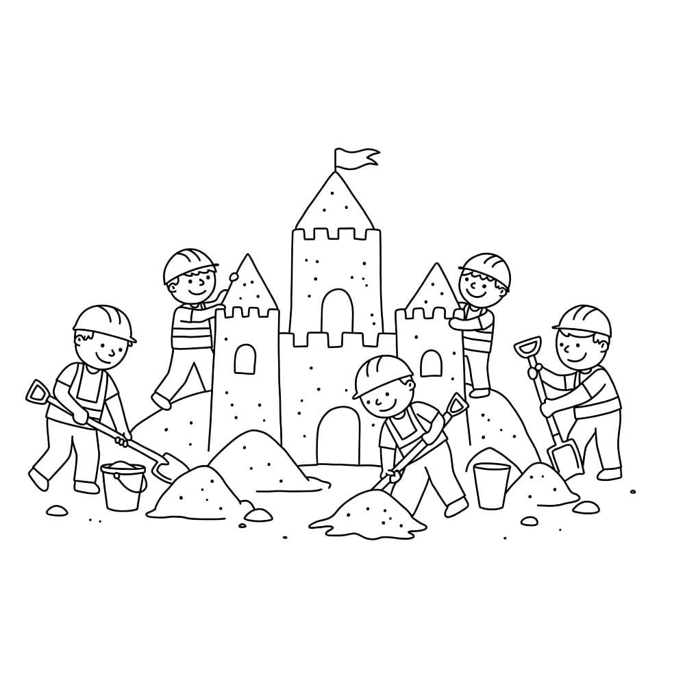 Coloriage Chantier Pour les Enfants de 1 An