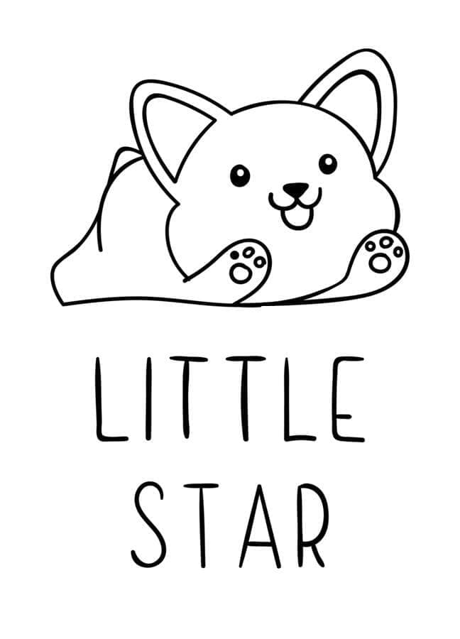Coloriage Chien Corgi Simple