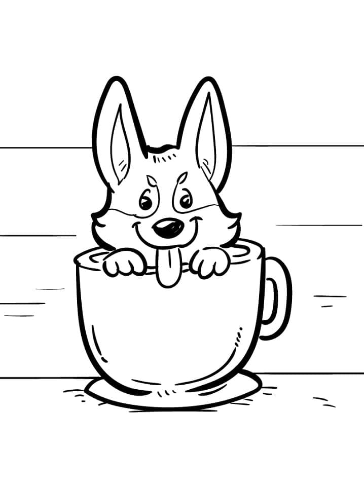 Coloriage Chien Corgi très Mignon