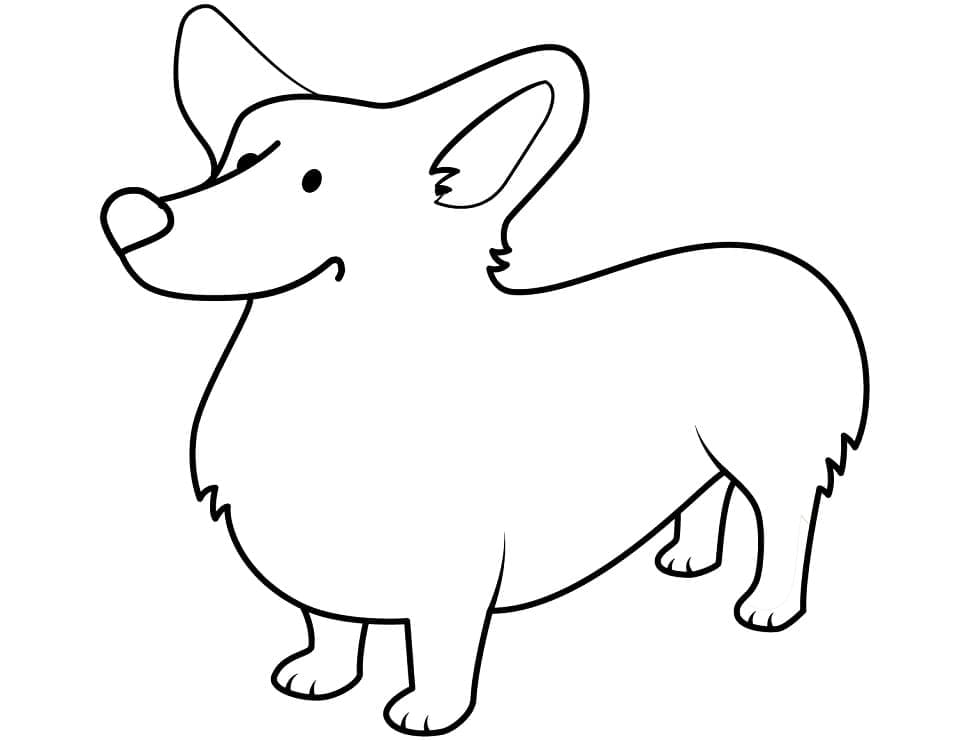 Coloriage Corgi très Mignon