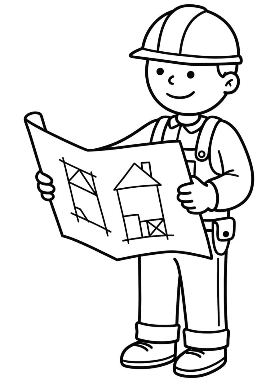 Coloriage Dessin de Chantier Gratuit