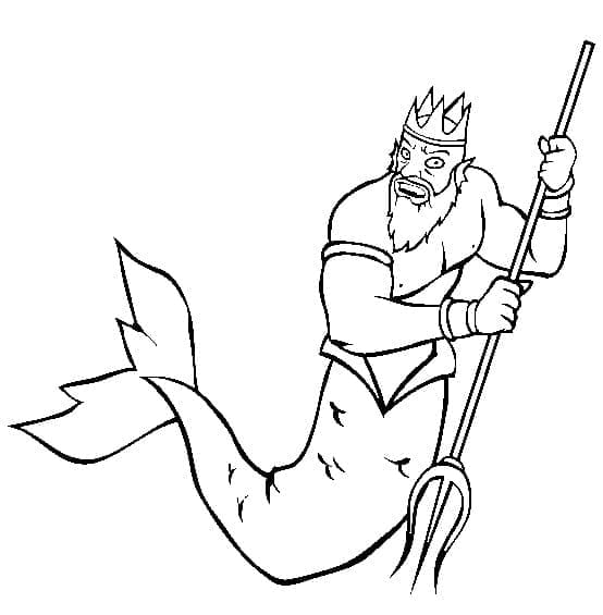 Coloriage Dessin de Poséidon