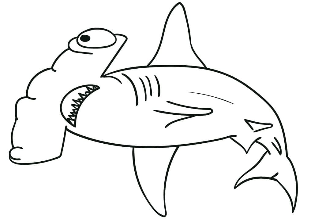 Coloriage Dessin de Requin-marteau Gratuit