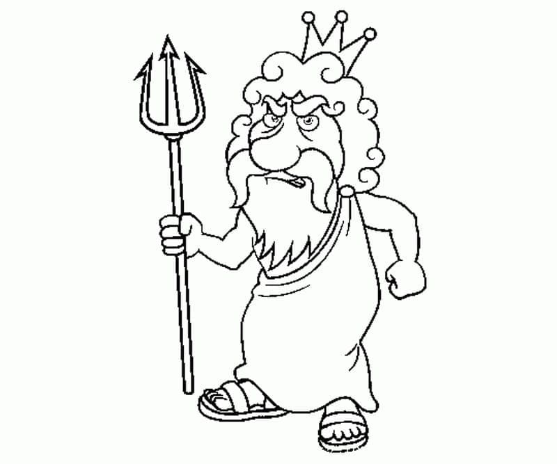 Coloriage Dessin Gratuit de Poséidon