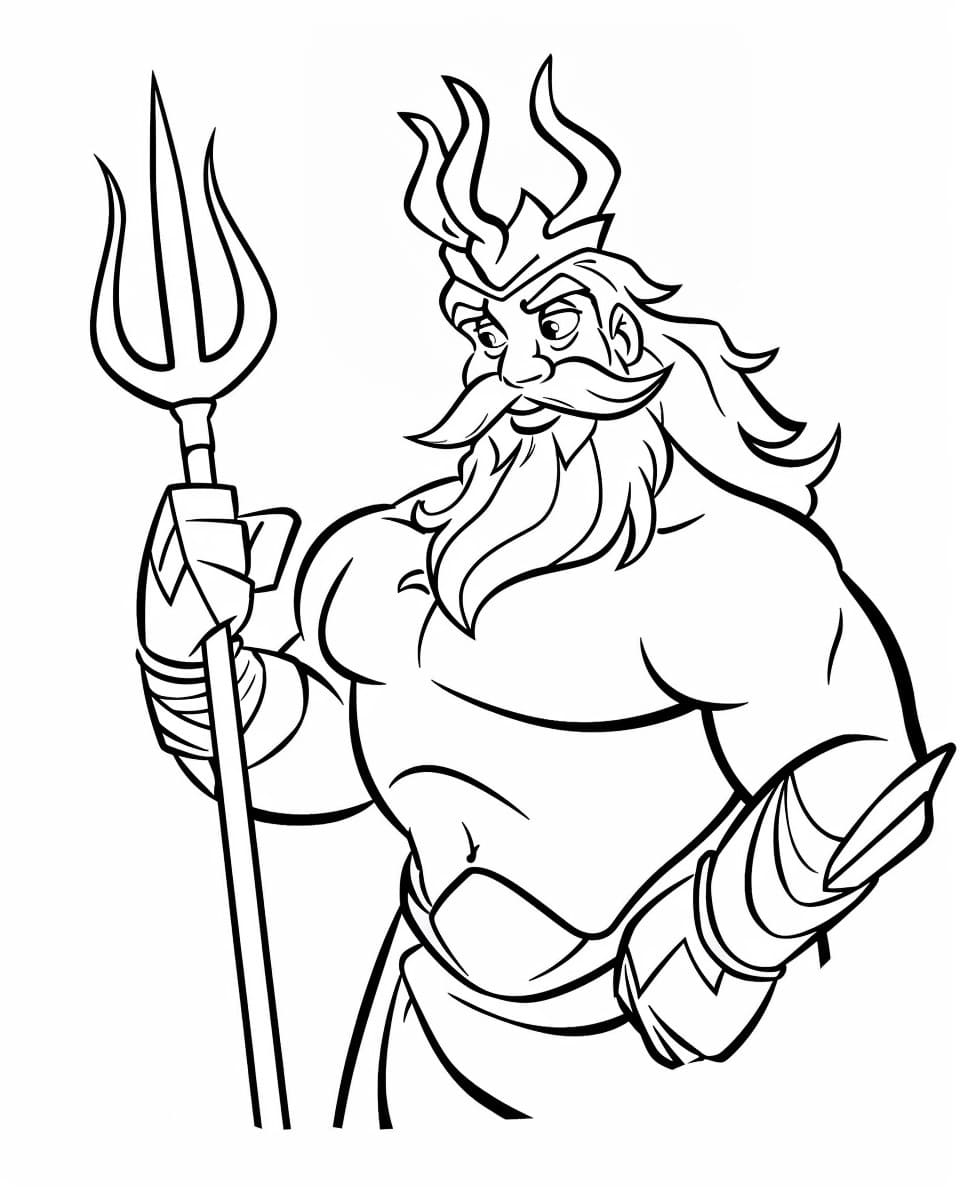 Coloriage Poséidon
