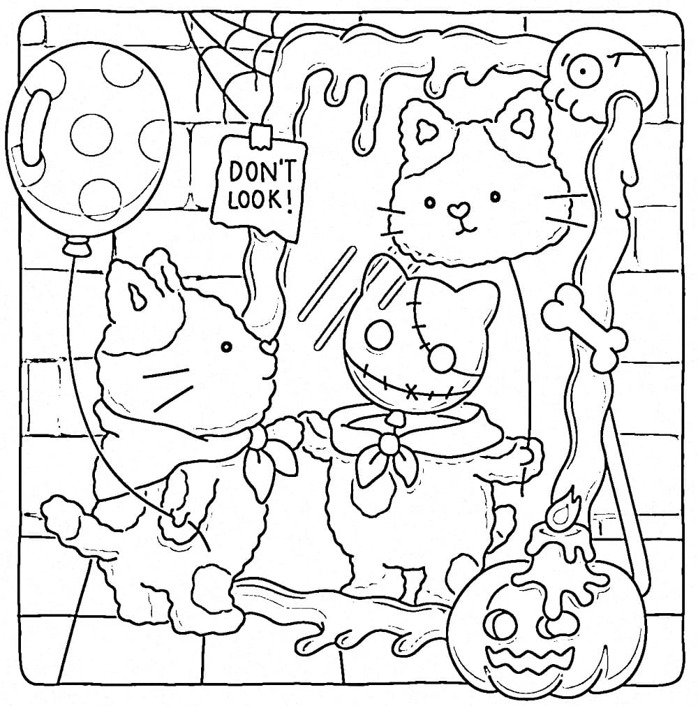 Coloriage Fuzzy Hygge Halloween
