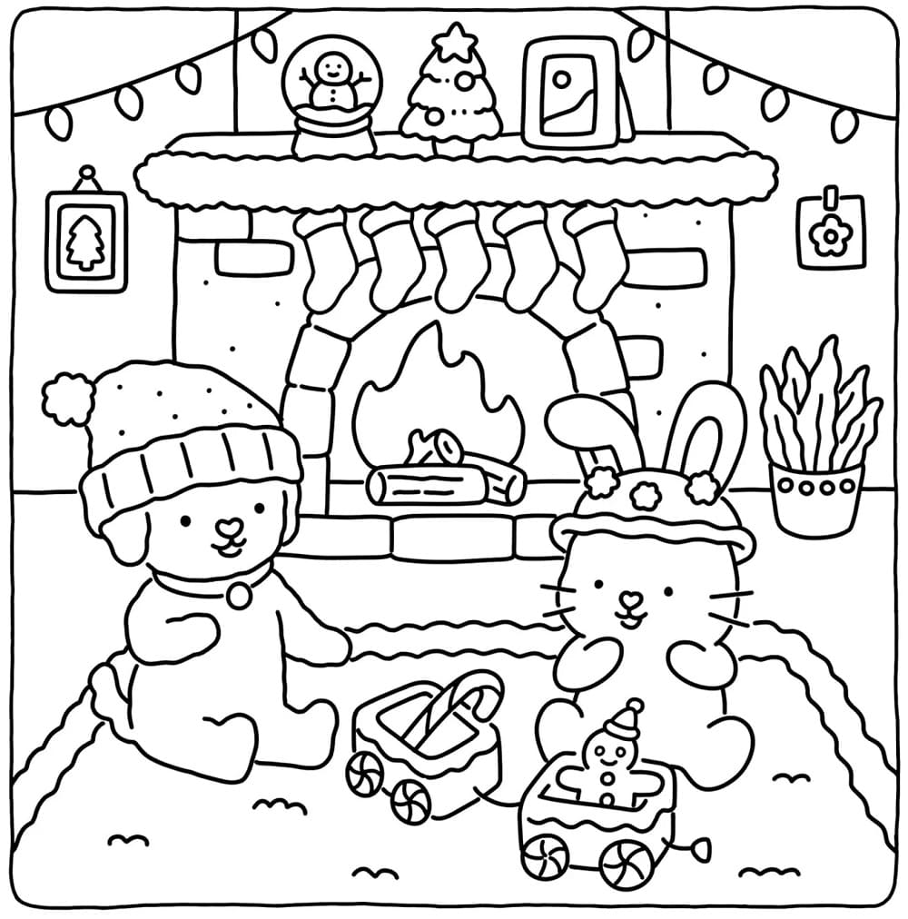 Coloriage Fuzzy Hygge Pour les Enfants de 3 Ans