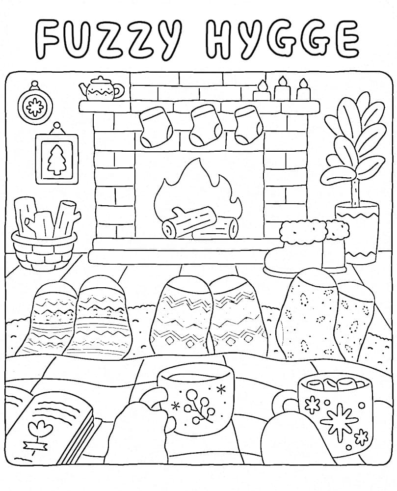 Coloriage Fuzzy Hygge Pour les Enfants de 5 Ans