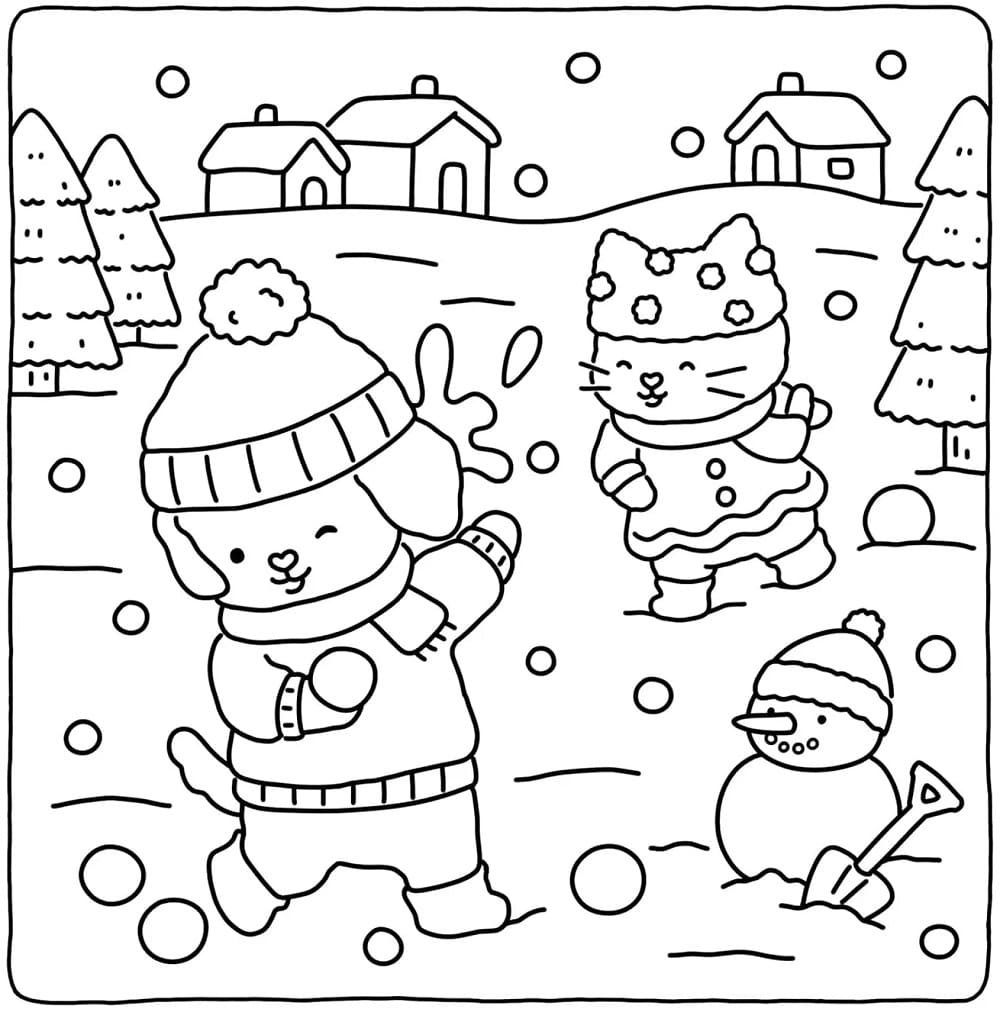 Coloriage Fuzzy Hygge Pour les Enfants de 6 Ans
