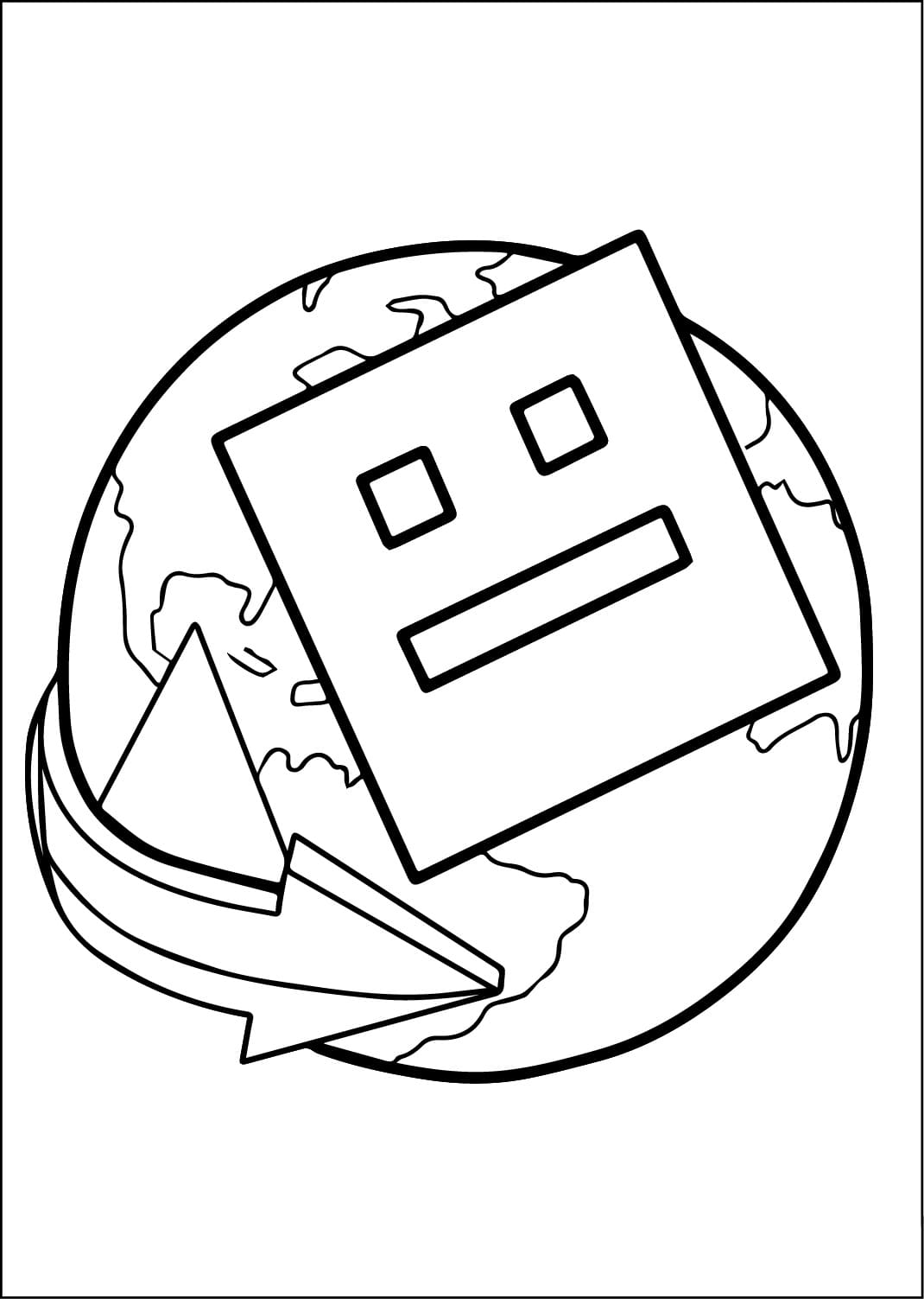 Coloriage Geometry Dash Imprimable Pour les Enfants