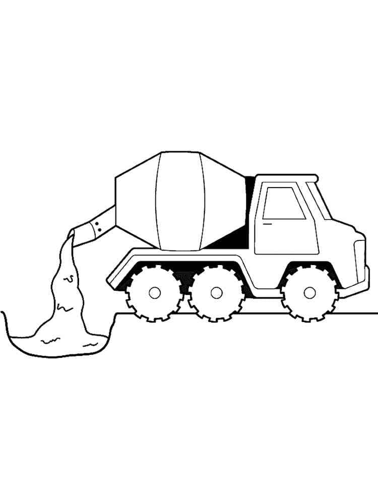 Coloriage Gratuit Camion Toupie Pour les Enfants