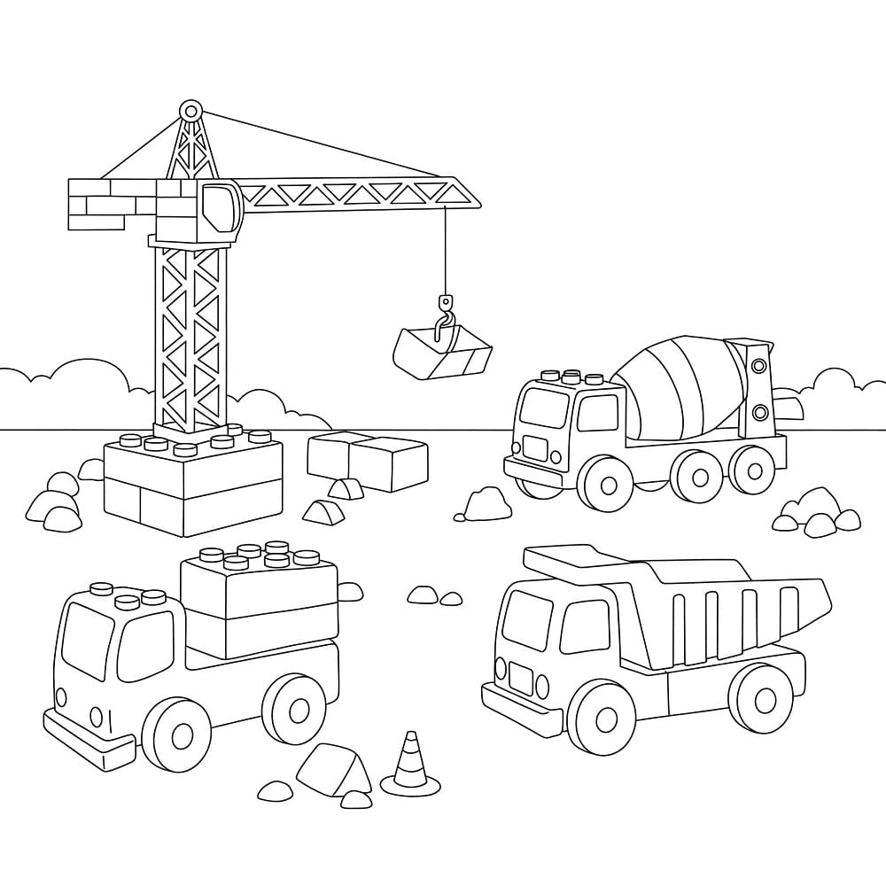 Coloriage Gratuit Chantier Pour Enfants